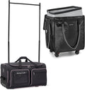 Fanwoli Dancer's Mobile Combo:66L Reusable Grocery Bag on Wheels + 23' Dance Bag with Garment Rack|Upgrade Stability, Simplify Your Move| Ideal for Competitions, Rehearsals & Daily Errands