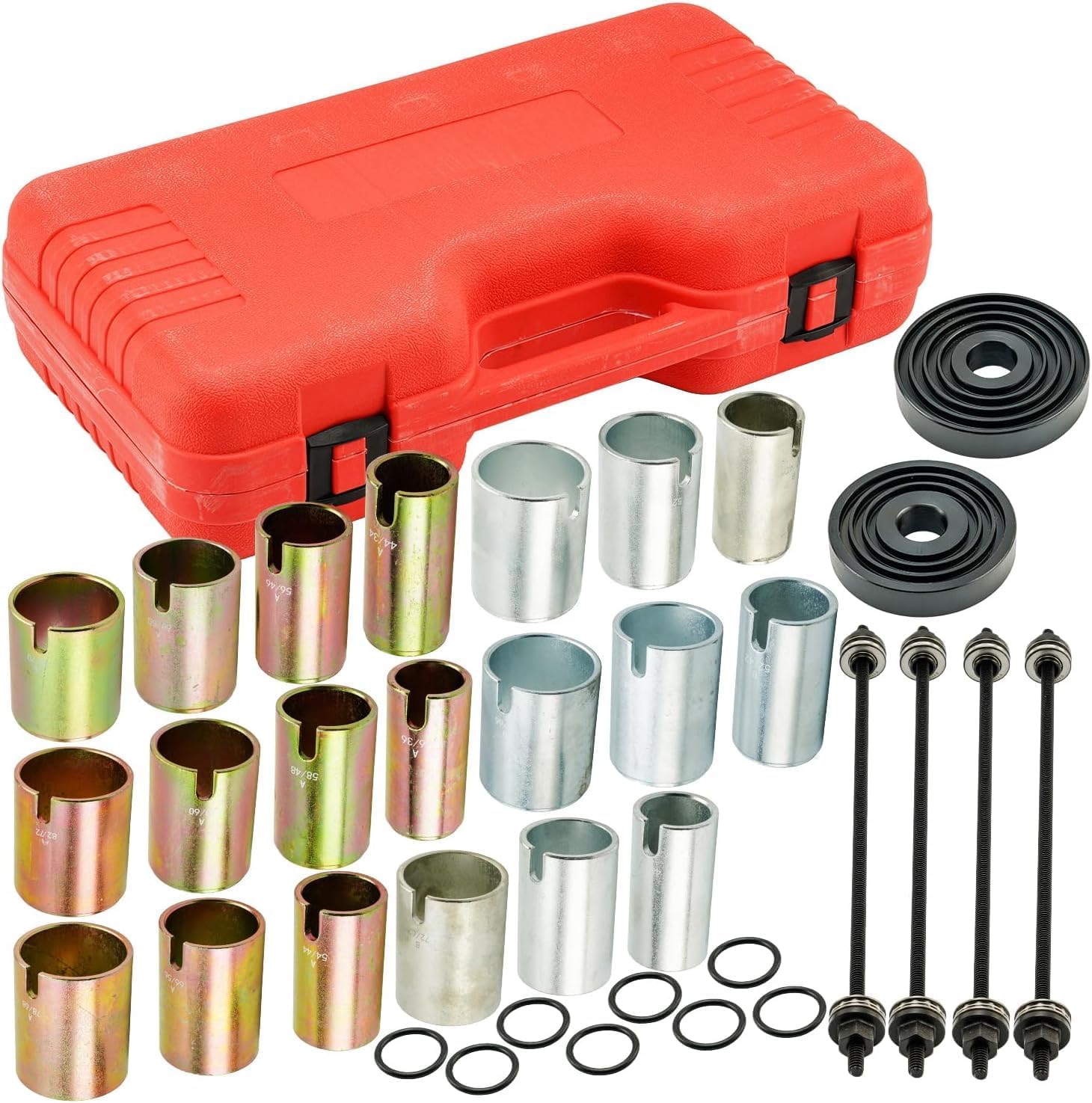 Engine Timing Tool Kit Bushing Installation Tool, 26Pc Universal Compression Pull Sleeve Kit Bushing Installation & Removal Tool Kit,
