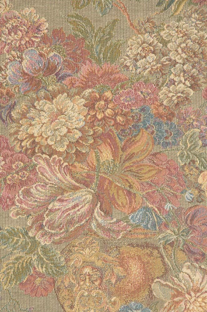 Floral Composition In Vase Cream Italian Tapestry Wall Hanging - 25 in. x 30 in. Cotton/Viscose/Polyester by Charlotte Home Furnishings