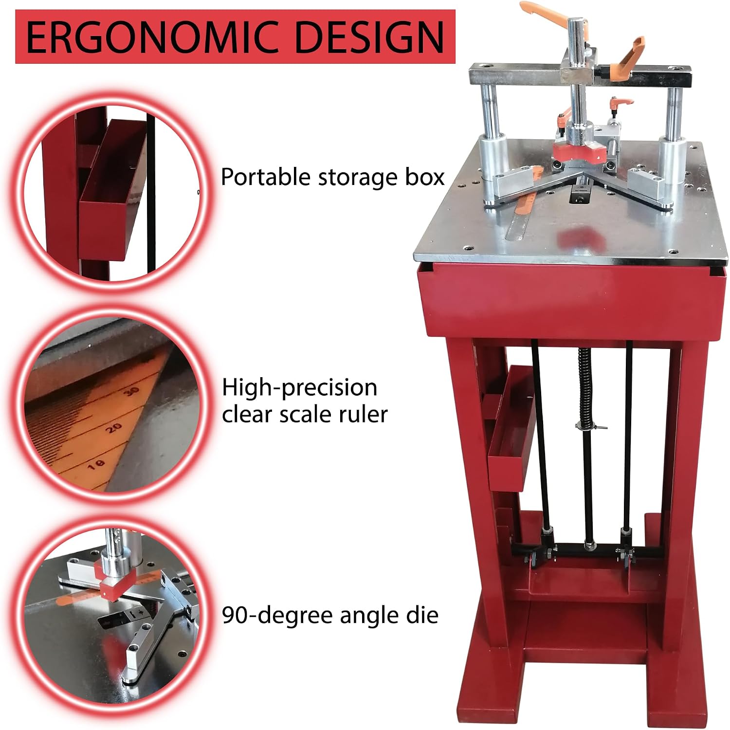 HayWHNKN Manual Picture Framing Machine Iron Foot Pedal V-Nailer, Wood Corner Frame Joiner for Picture Frames 7-15mm V-Nails (Frame Width 6-150mm/Thickness 6-100mm) for Family or Small Workshops