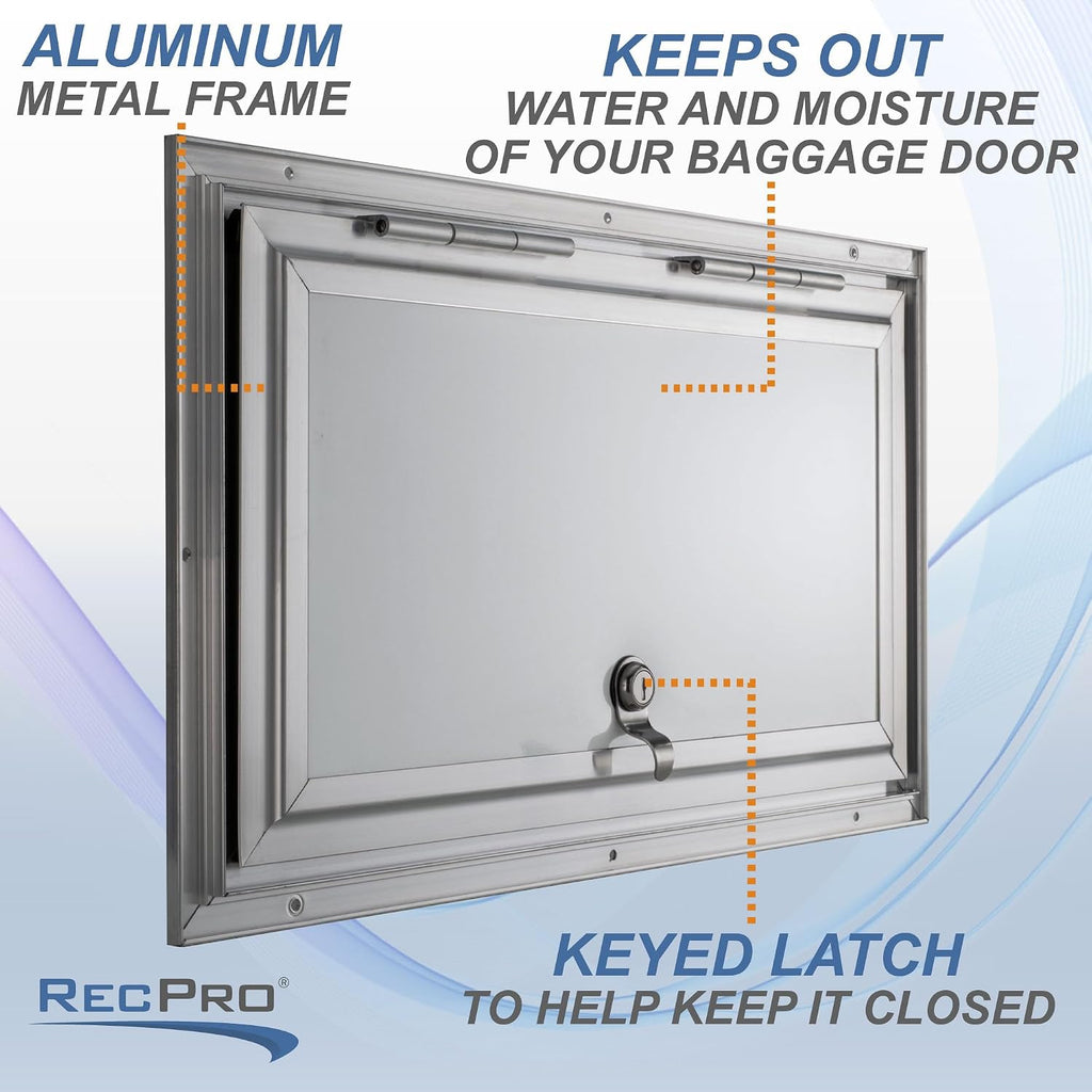 RecPro Square RV Baggage Door | Compartment Storage | RV Storage | Trailer Storage | Camper Storage (20' W x 12' H) | Made in America