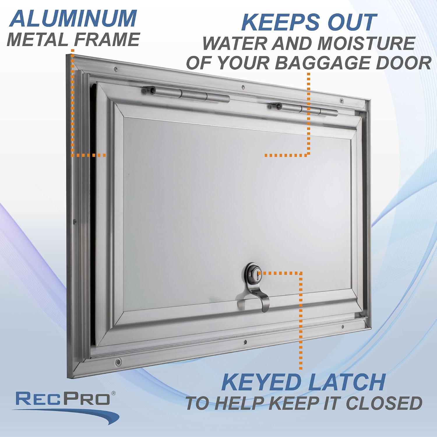 RecPro Square RV Baggage Door | Compartment Storage | RV Storage | Trailer Storage | Camper Storage (20' W x 12' H) | Made in America
