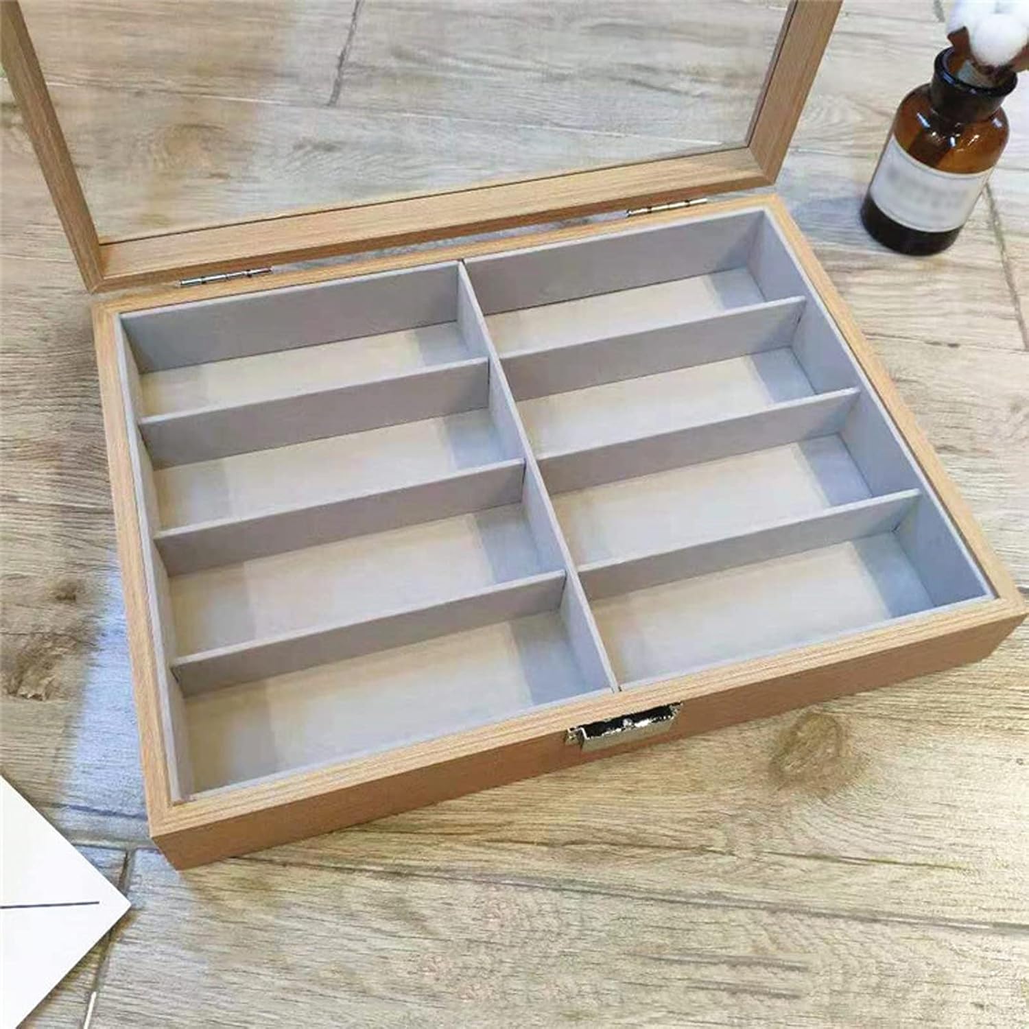 Eyeglass Displays Sunglasses Organizer for Women Men Eyeglasses Eyewear Display Case Sunglass Glasses Storage Holder Box with 8 Slots Display Risers