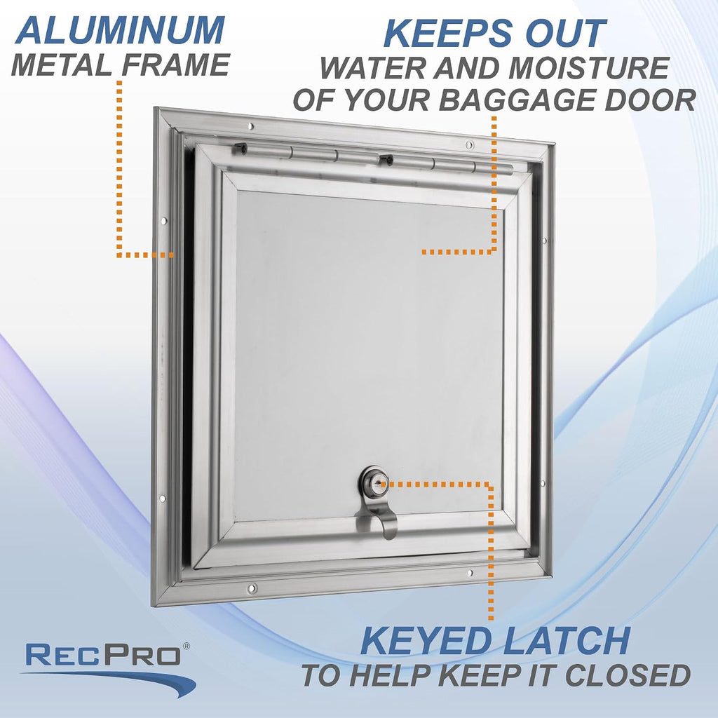 RecPro Square RV Baggage Door | Compartment Storage | RV Storage | Trailer Storage | Camper Storage (13' W x 13' H) | Made in America