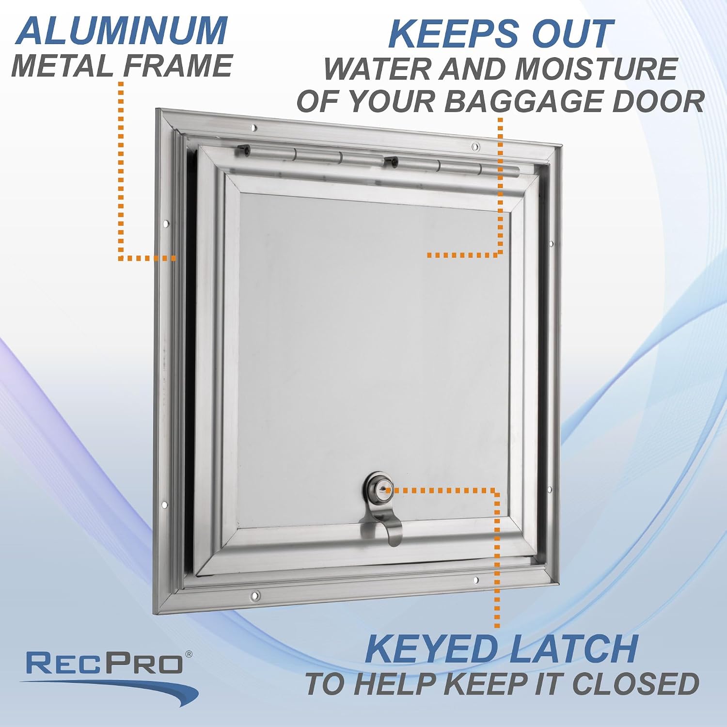 RecPro Square RV Baggage Door | Compartment Storage | RV Storage | Trailer Storage | Camper Storage (13' W x 13' H) | Made in America