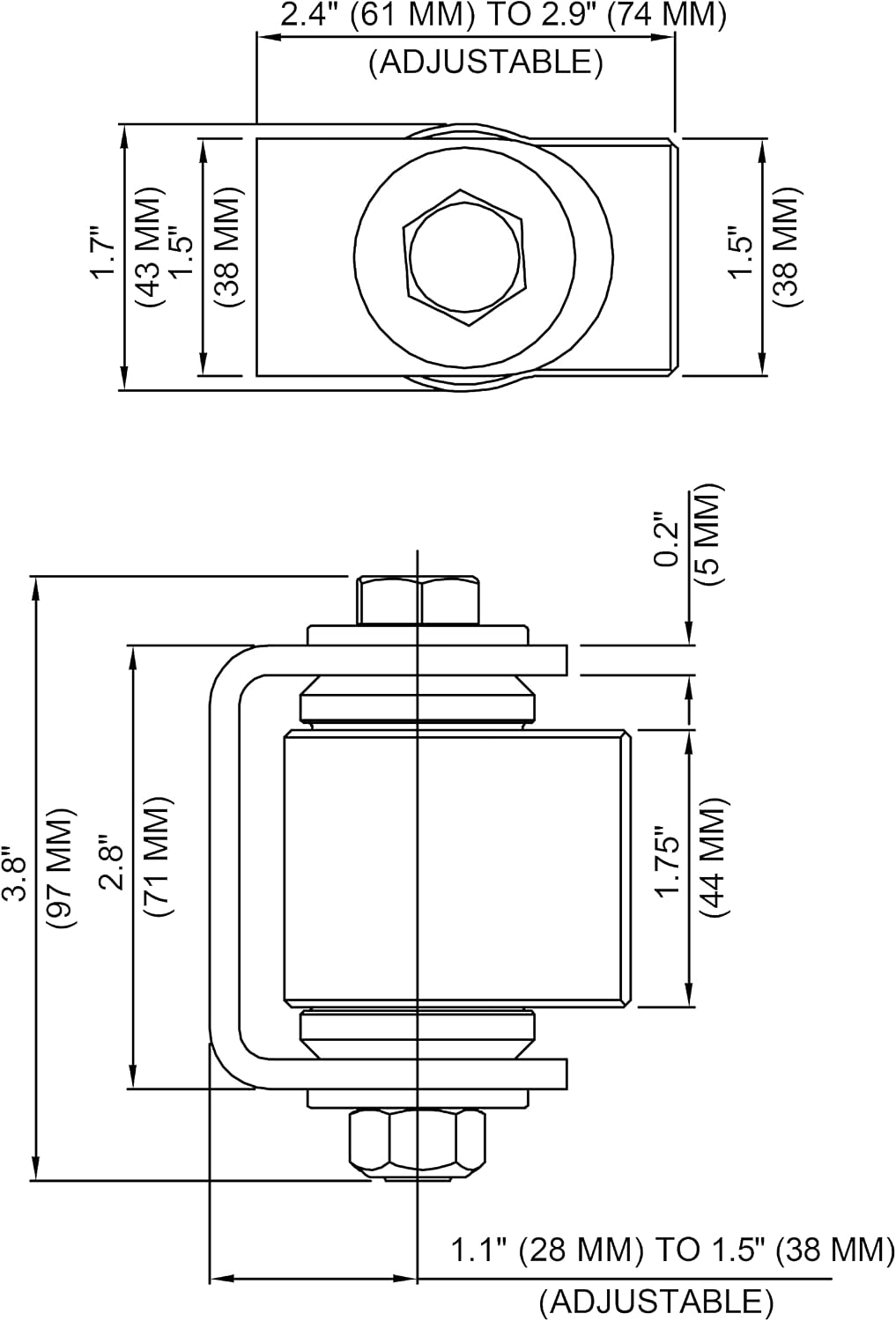D&D Technologies CI3300 Shut It Combo Aluminum Body, Steel Bracket, Heavy Duty Industrial Metal Gate Hinge: Weld onto the Gate (Sold as a Single Hinge)