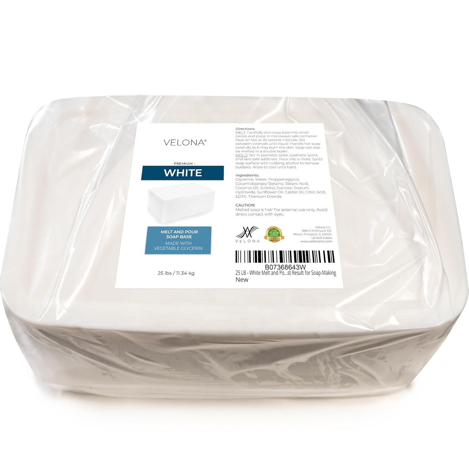 velona 25 LB - White Melt and Pour Soap Base Bulk SLS/SLES free | Natural Bars for The Best Result for Soap-Making