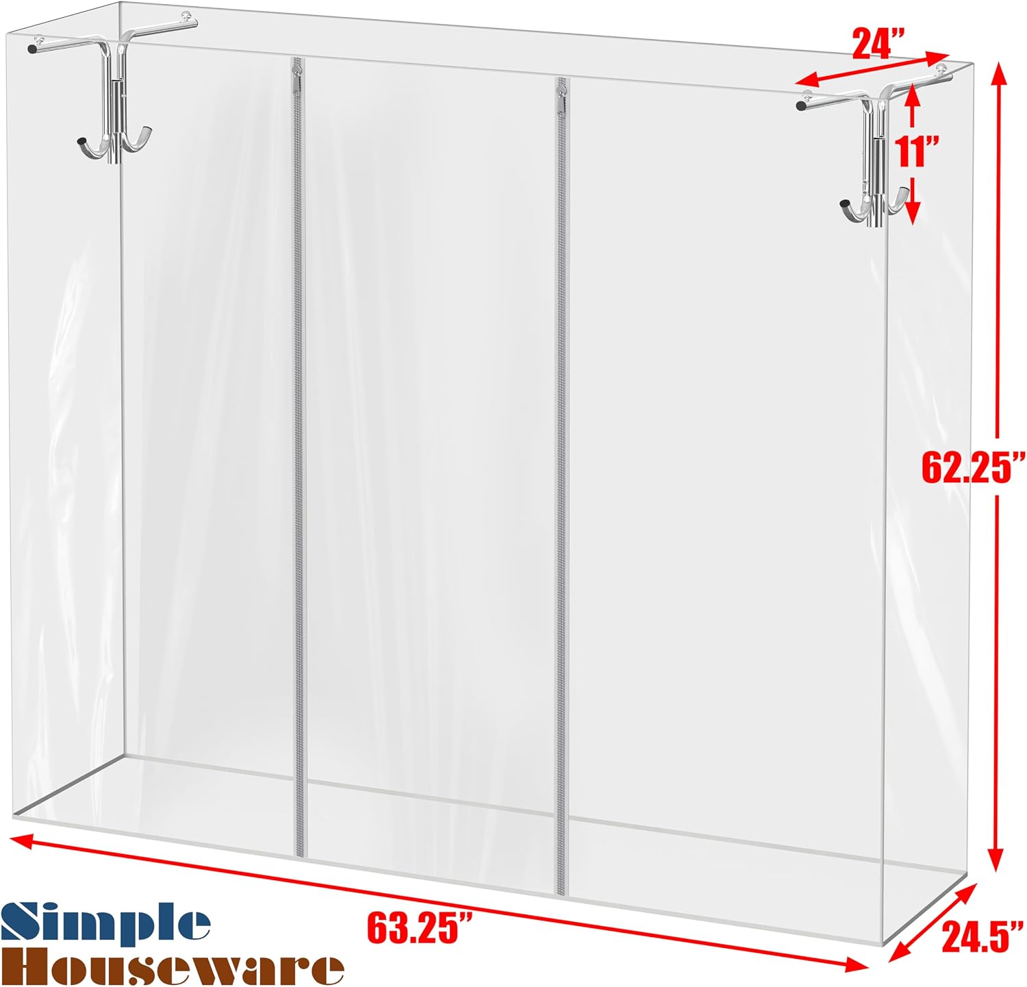 Simple Houseware Industrial Grade Z-Base Garment Rack, 500lb Load with 62 Inches Extra Long Bar, Black + Z-rack Cover/Bracket Set