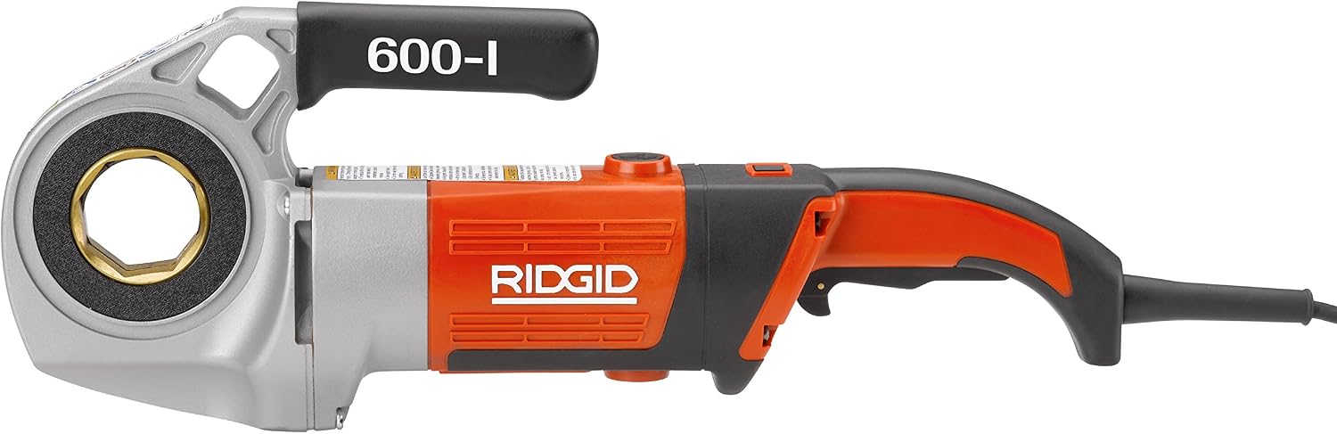 RIDGID 44918 Model 600-I Hand-Held Power Drive Kit, Pipe Threading Machine and 1/2-Inch to 1 1/4-Inch 11-R NPT Pipe Threading Die Heads with Carrying Case