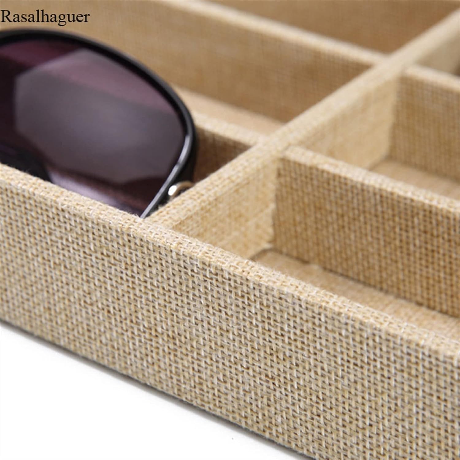 Eyewear es Fashion Glasses Cases Linen 6/10/12 Grids Sunglasses Display Box Sunglasses Display Glasses Display Props Jewelry Organizer Tray Sunglasses Eyewear (Color : 12GridsCases) (10gridscase