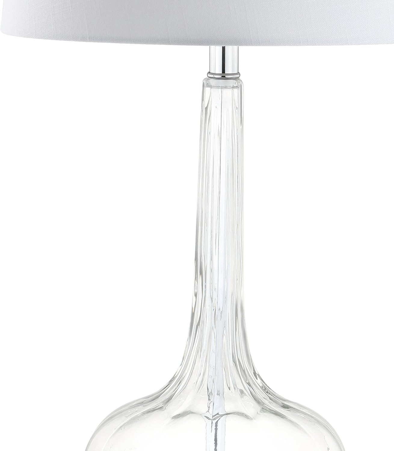 Eyely EYL1079C-SET2 Cooper 28.5' Glass Teardrop LED Table Lamp for Reading Room, Living Room, Office, Bedroom, Contemporary, Transitional, Clear (Set of 2)
