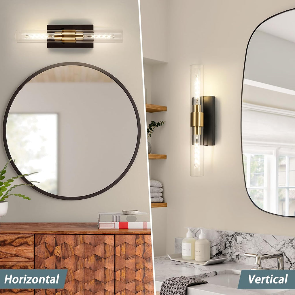 Wall Sconce Set of Two, Battery Operated Wall Sconce, Rechargeable Wall Lamp with Remote, Indoor Non-Hardwired Wall Sconces, Modern Vanity Light for Bedroom, Hallway, Aisle