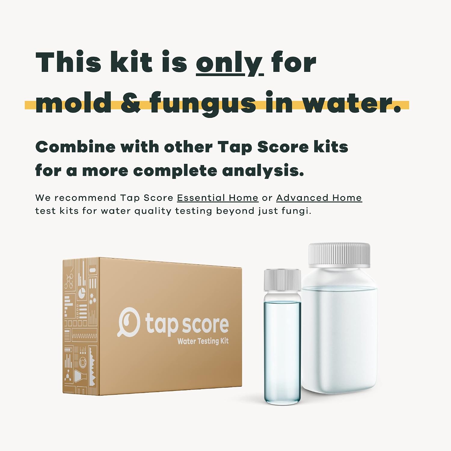Tap Score Mold and Fungus in Water Test Kit | Specialized EPA Certified Drinking Water Labs | 100% Unbiased | #1 Best Home Water Test 2021-24 NYT Wirecutter