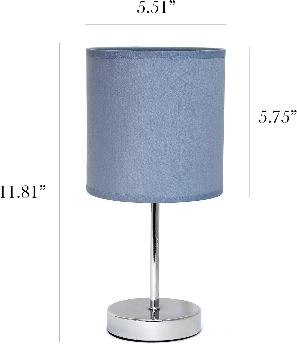 Simple Designs LT2007-PRP-2PK Basic Chrome Mini Table Lamp for Living Room, Bedroom, Purple (Pack of 12, 24 Count Total)