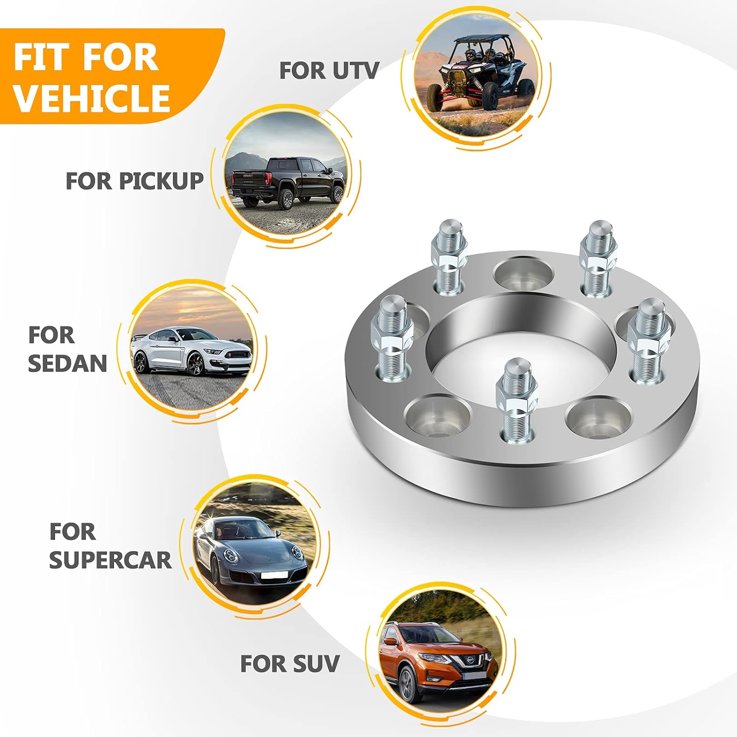OCPTY 4PCS 5x5.5 to 6x5.5 Wheel Adapters 2 inch 1/2' Studs 108mm Hub Bore Forged Hub Centric Wheel Adapters 5 Lug fit for B1500 for Bronco for CJ3 for CJ5 for CJ5A for CJ6 for CJ6A