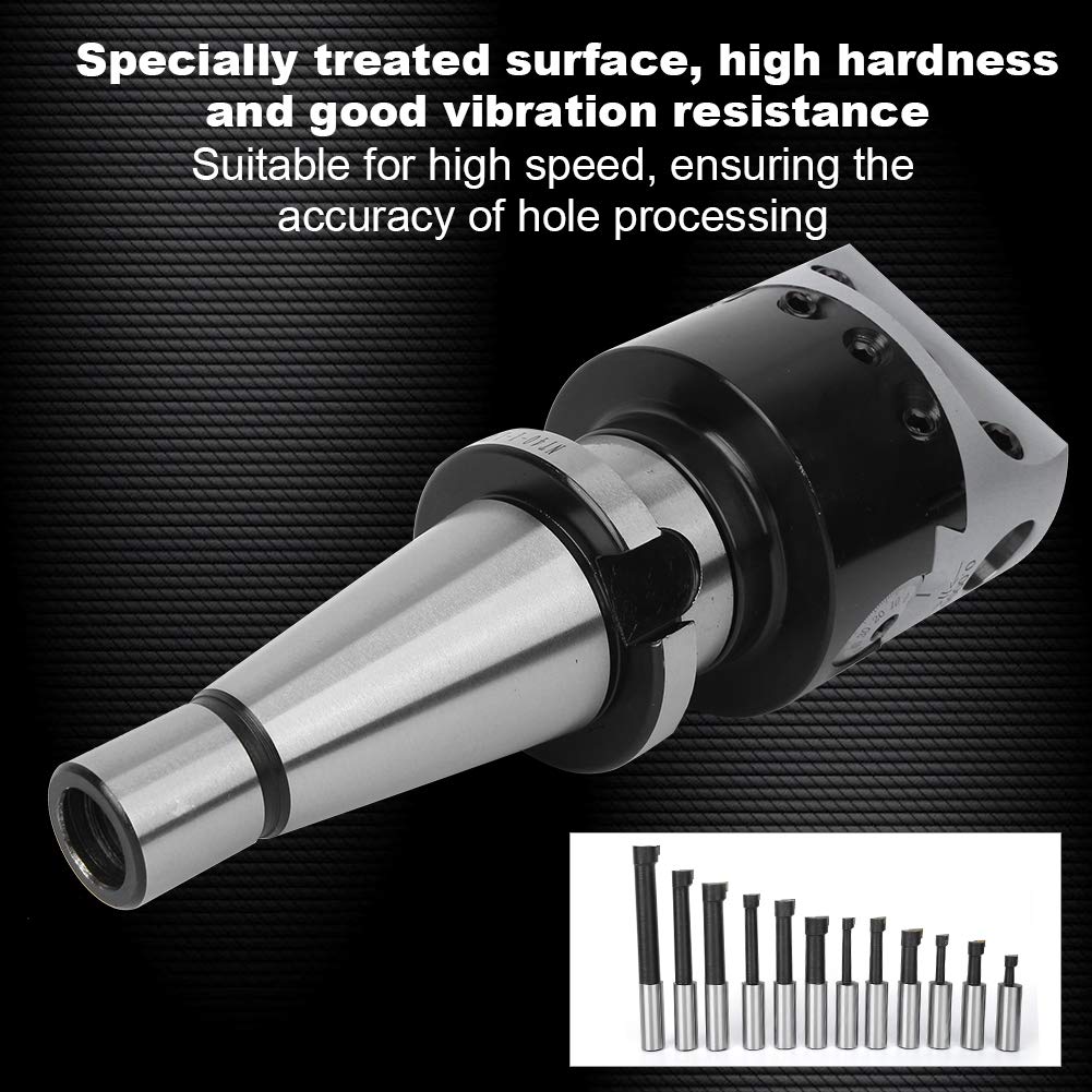 High Quality 40CR Boring Head Set, CNC Milling Tools Kit, F1‑18 Boring Bar, 75mm Diameter, with Storage Box, Metric System, Long Service Life, for Boring and Milling Machines (NT40-F1-18-12PCS)