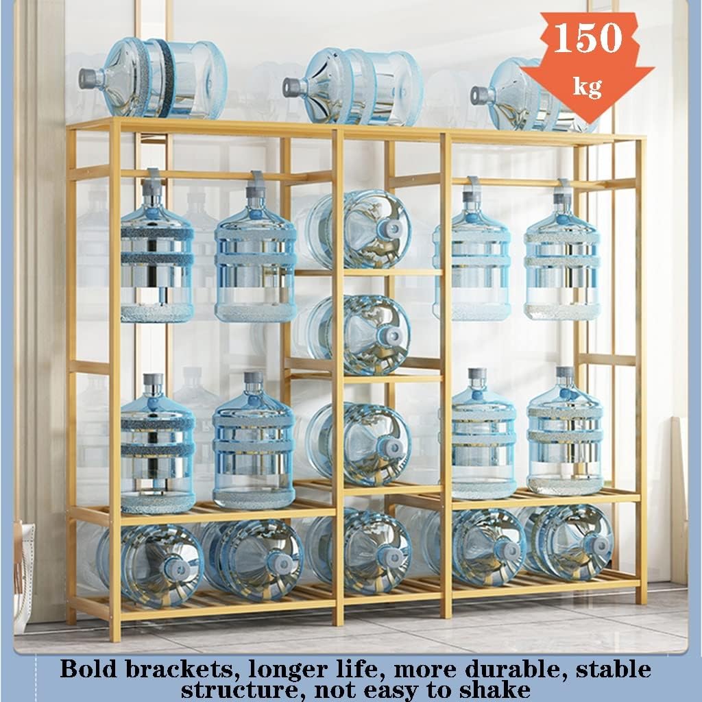 Freestanding Bamboo Wood Garment Rack, Corner Clothes Hanging Rack with 9 Tiers, 147 * 41 * 165cm, Space Saver