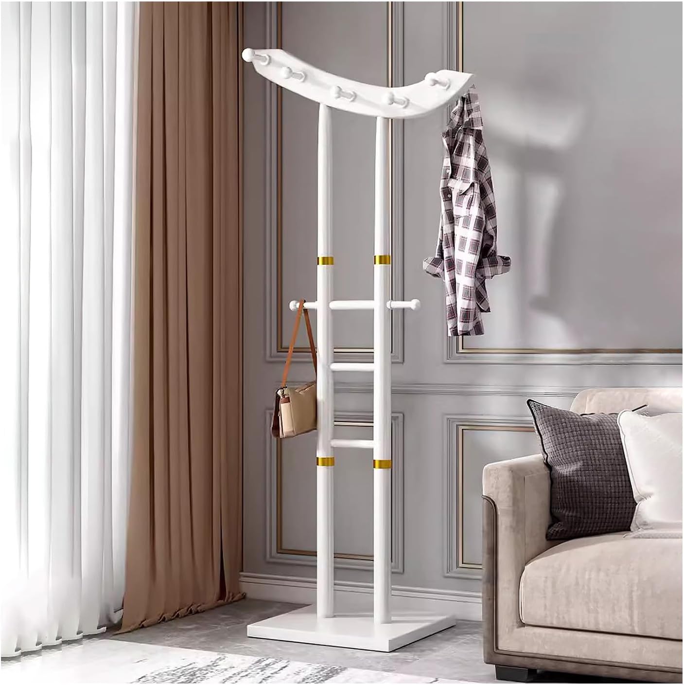 Portable Bamboo Clothing Rack - Freestanding Garment Stand for Laundry, Guest Room, Apartment & Entryway - Stylish & Durable Clothes Hanging Storage Solution