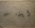 WIZARDS - 1977 ANIMATION CEL LAYOUT DRAWING of Avatar, Elinore and the President. Directed by Ralph Bakshi