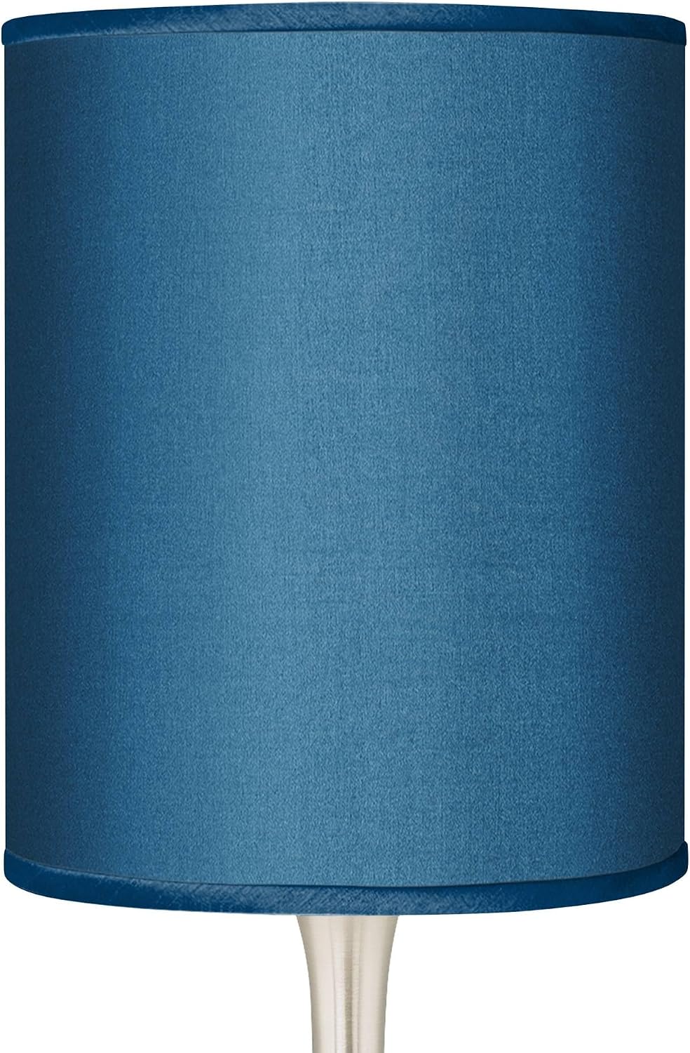 Possini Euro Design Modern Accent Table Lamps 23.5' High Set of 2 Droplet Brushed Nickel Metal Blue Textured Faux Silk Drum Shade for Living Room Bedroom House Bedside Nightstand Home Office