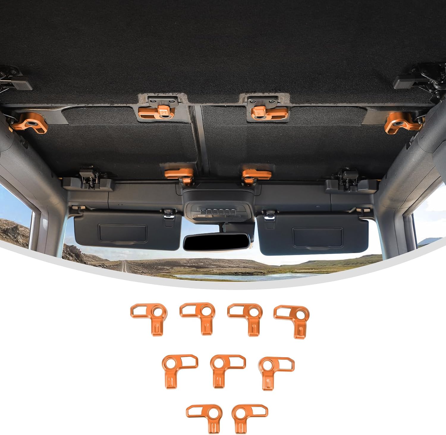 Linskip Freedom Panel Latches for 2021-2025 Ford Bronco & Bronco Raptor 4Door, Hard top Removal Switch Handles for Bronco Interior Accessories(Orange)