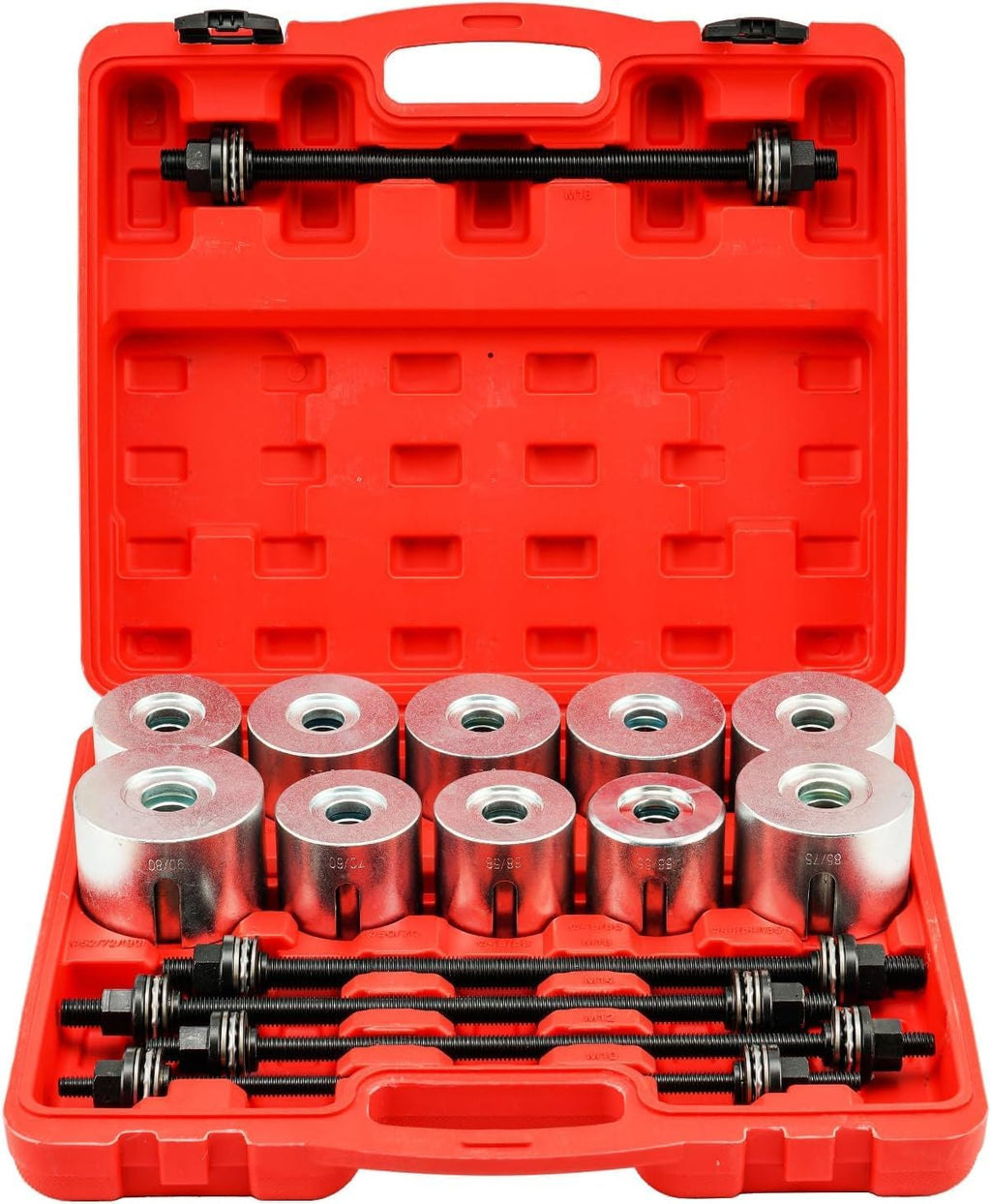 Engine Timing Tool Kit Bush Bearing Tool, 27Pc Universal Compression Pull Sleeve Kit Bush Bearing Disassembly Insert Tool Set