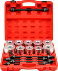 Engine Timing Tool Kit Bush Bearing Tool, 27Pc Universal Compression Pull Sleeve Kit Bush Bearing Disassembly Insert Tool Set