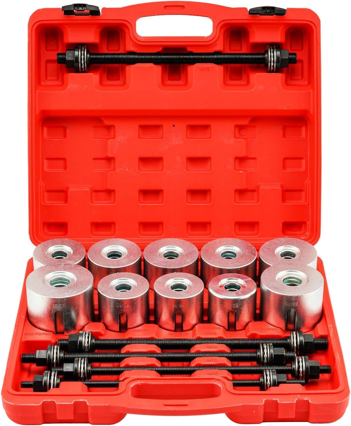 Engine Timing Tool Kit Bush Bearing Tool, 27Pc Universal Compression Pull Sleeve Kit Bush Bearing Disassembly Insert Tool Set