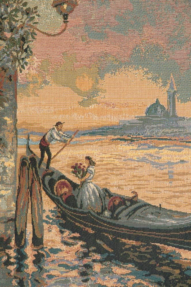 Charlotte Home Furnishings Inc. Gondola Italian Tapestry Wall Hanging 26 X 19 Inch Viscose Cotton And Polyester Blend Wall Art Perfect For Home Decor And Wall Decor By Alberto Passini