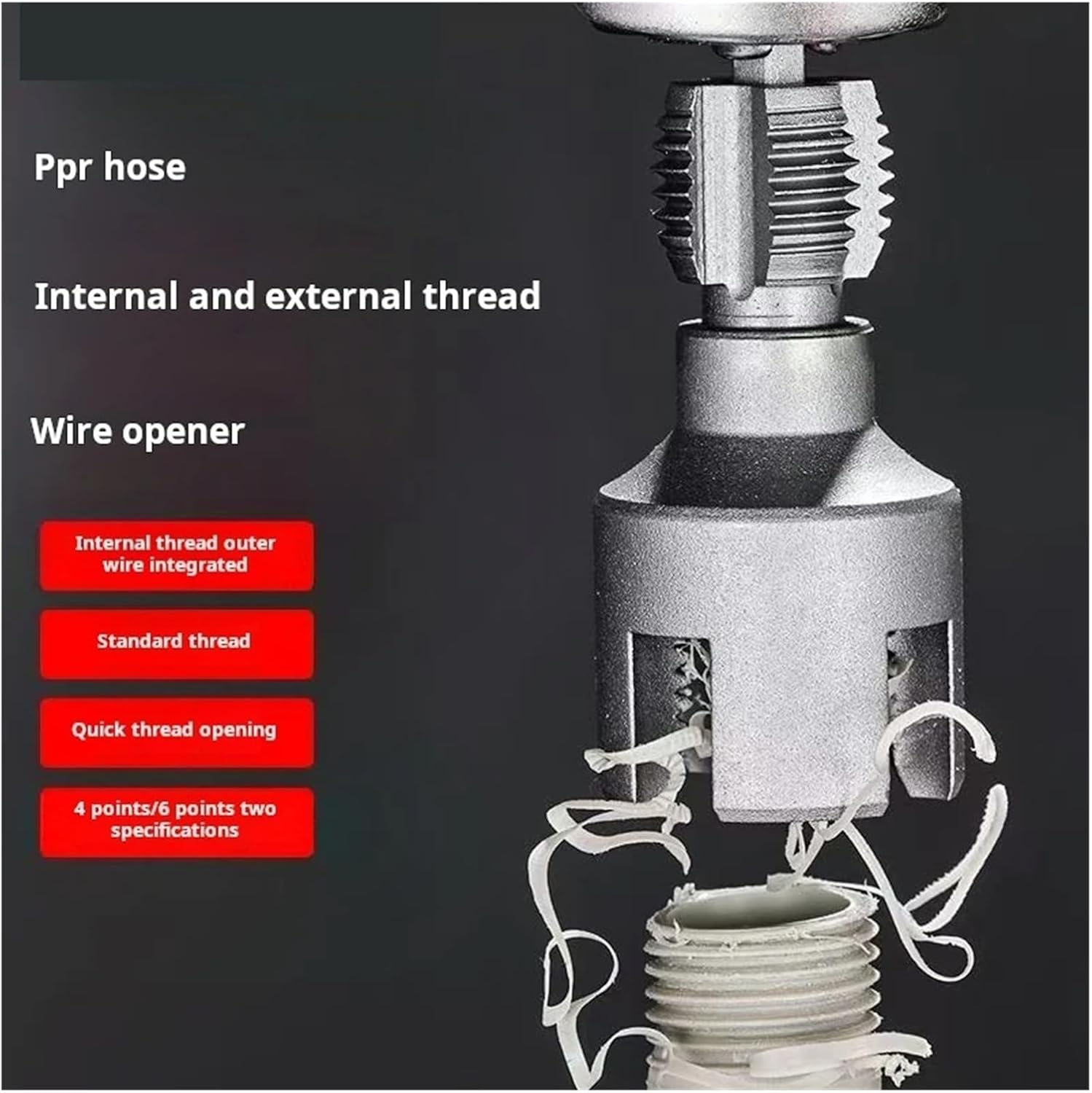 Four-to-six-Point Water Pipes are Universal Thread Cutting Tools Water Pipe Tap and Die Set Plumbing Tools Hand Tool for Pipes, Faucets(DN20)