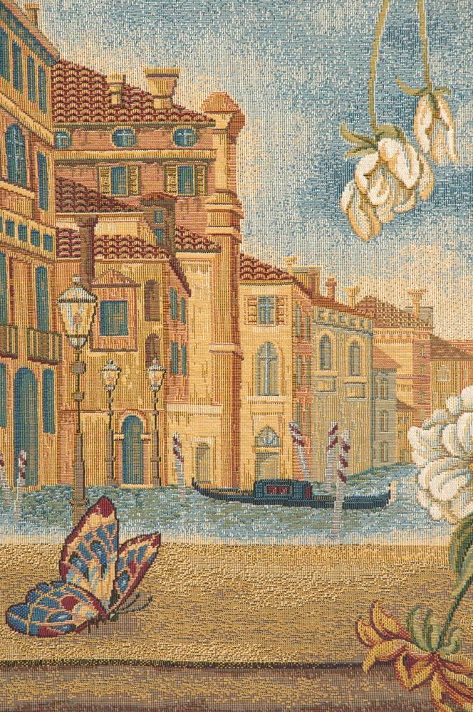 Charlotte Home Furnishings Inc. Venice Balcony With Flowers Italian Tapestry Wall Hanging 26 X 36 Inch Viscose Cotton & Polyester Blend Wall Art Perfect for Home Decor & Wall Decor By Alberto Passini