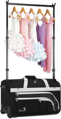 Dance Bag with Garment Rack - 28 Inch Professional Dance Competition Duffle Bag with Rack - Wheeled Dance Suitcase with Multiple Pockets for Dancers, Athlete, Travelers, and Livestreamer