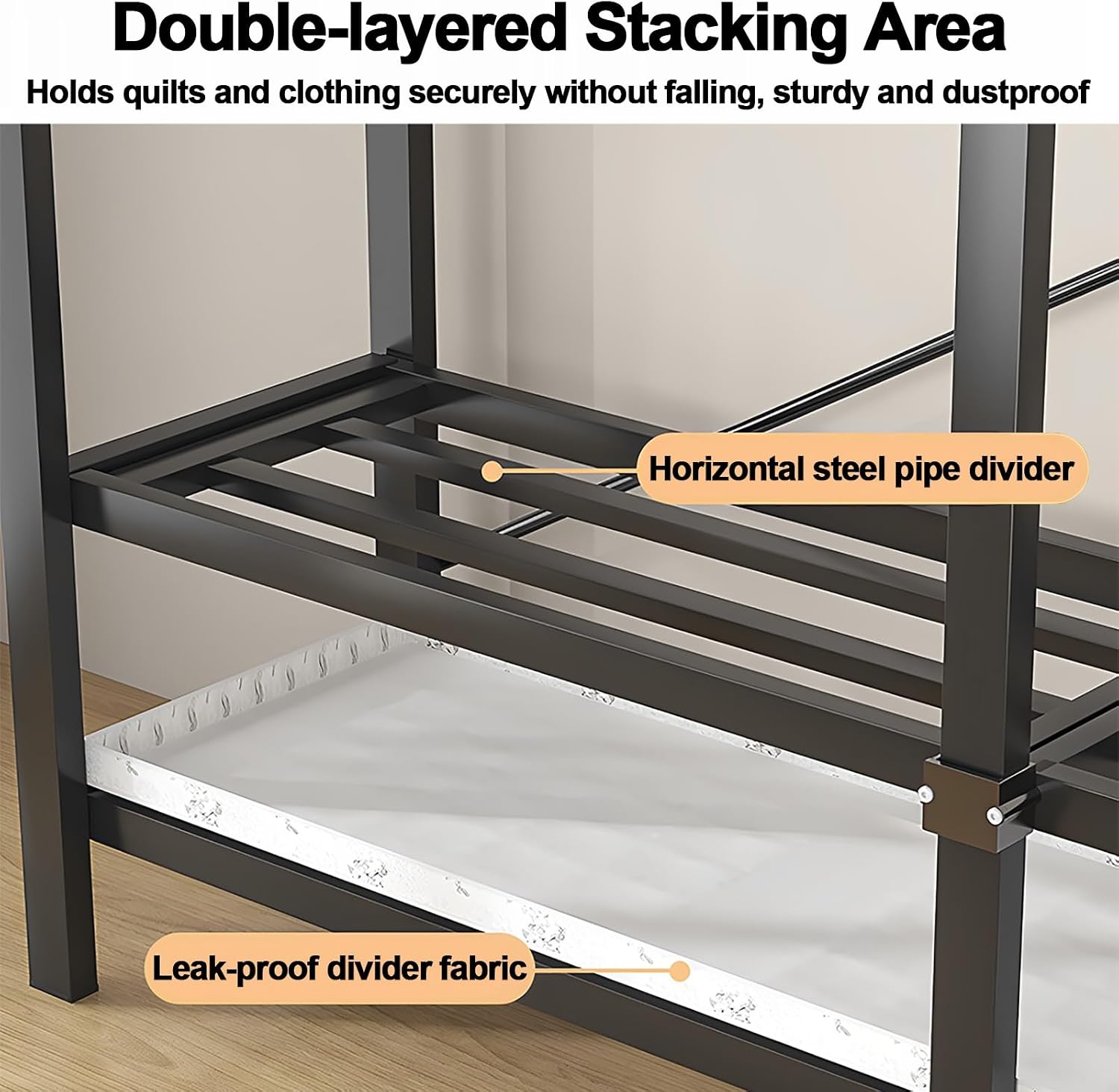 Foldable Clothe Rack with Cover, Portable Wardrobe Closet for Bedroom, Garment Rack for Hanging Clothes, Organizer Storage Closet for Bedroom(Blue,127cm/50inch)