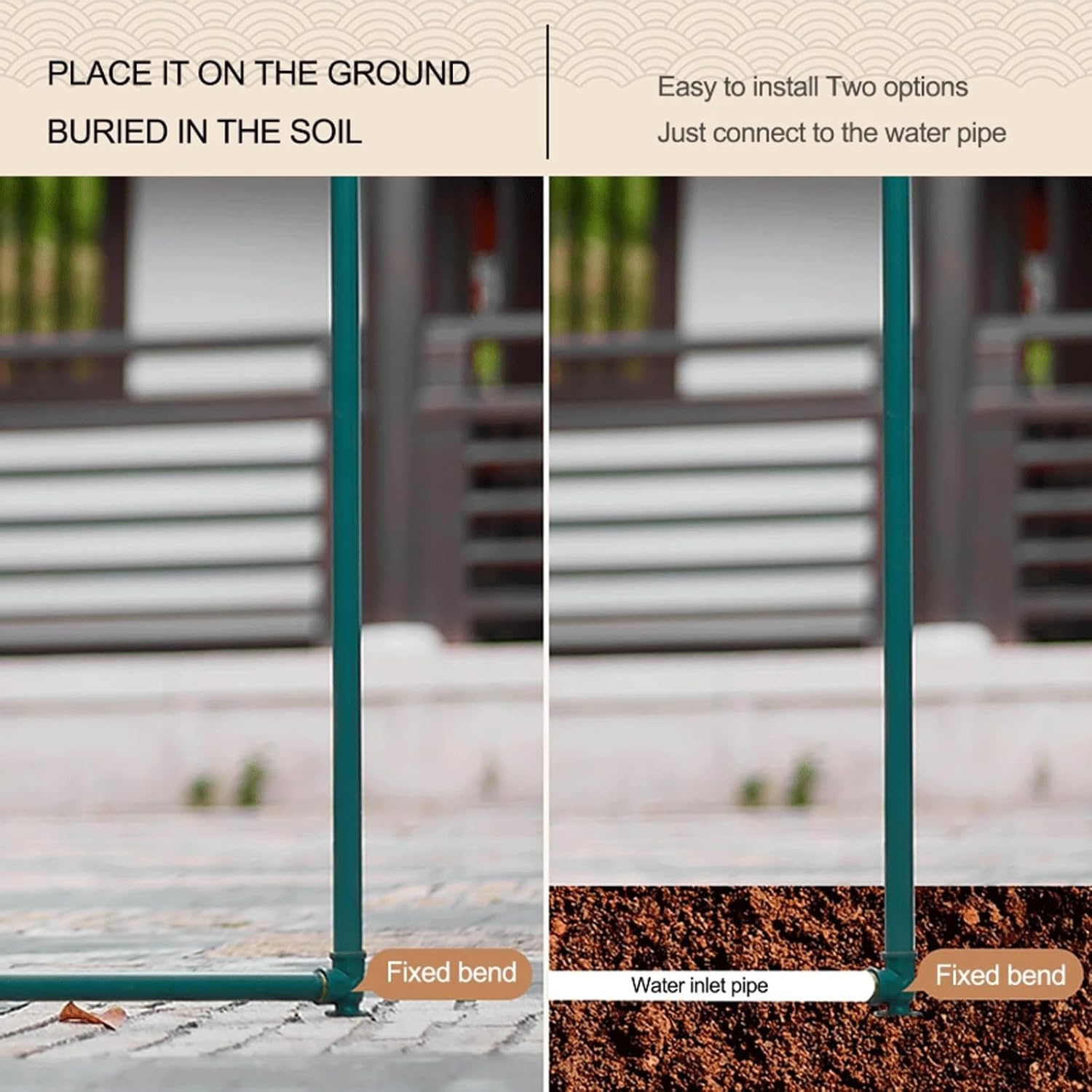Freestanding Copper Garden Water Column with Faucet Outdoor Vertical Antifreeze Water Pipe Brass Floor Mount Water Tap for School Yard(Black,60cm/23.6'')