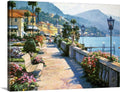 CANVAS ON DEMAND Bellagio Promenade Canvas Wall Art Print by Howard Behrens, Traditional, Home Decor, Design, Ocean Artwork, 48'x36'