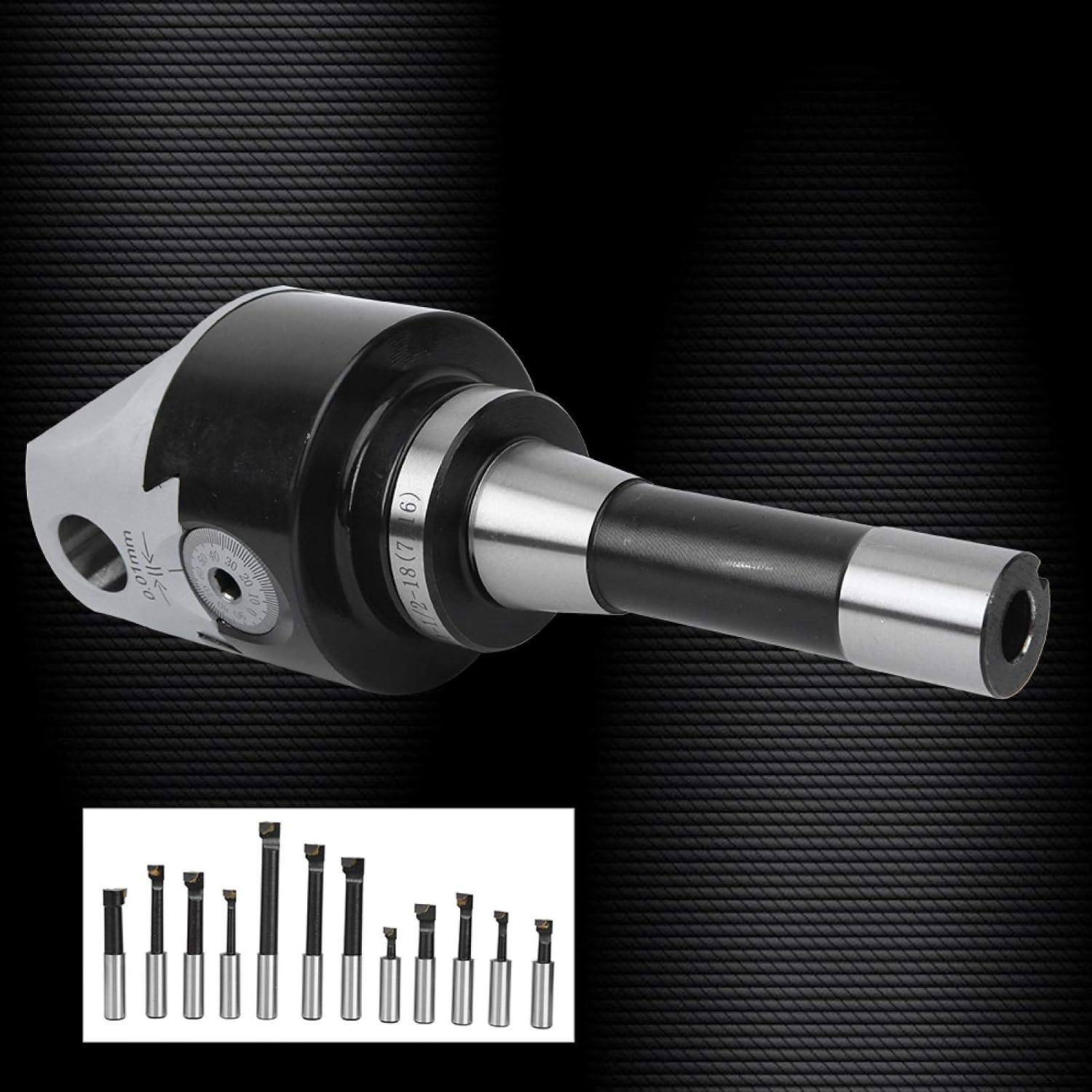 Boring Head Set, 40CR Imperial CNC Milling Tools Kit Including F1-3/4 in Boring Head, R8-1-1/2-18 (7/16) Boring Bar and 3/4in Boring Cutter Set
