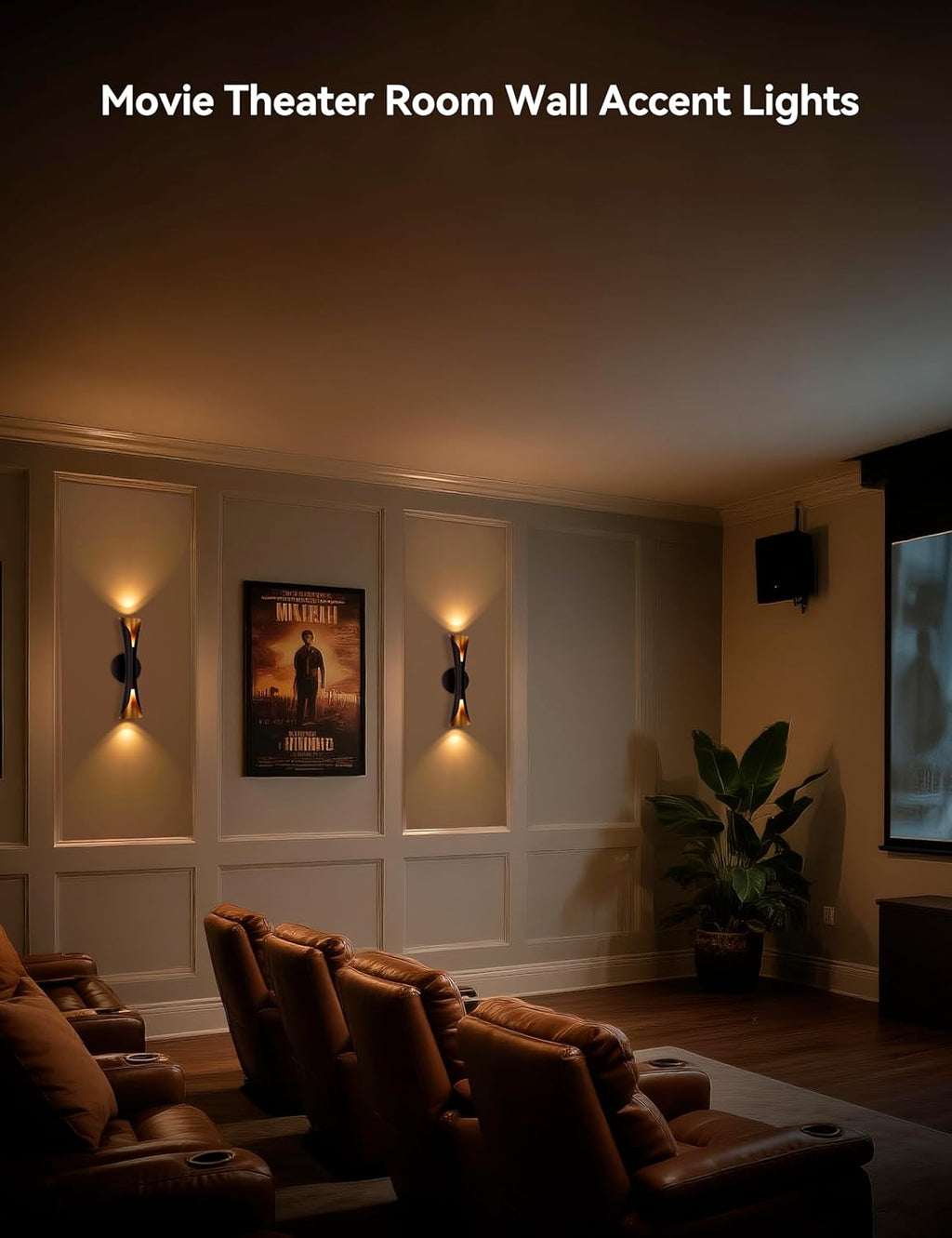 Tubicen Wall Sconces Set of Two Dimmable Mid-Century Modern Black and Gold Sconce Up Down Wall Lights Hardwired Indoor Art Deco Wall Sconces for Living Room Bedroom Movie Theater Hallway 15.7' H