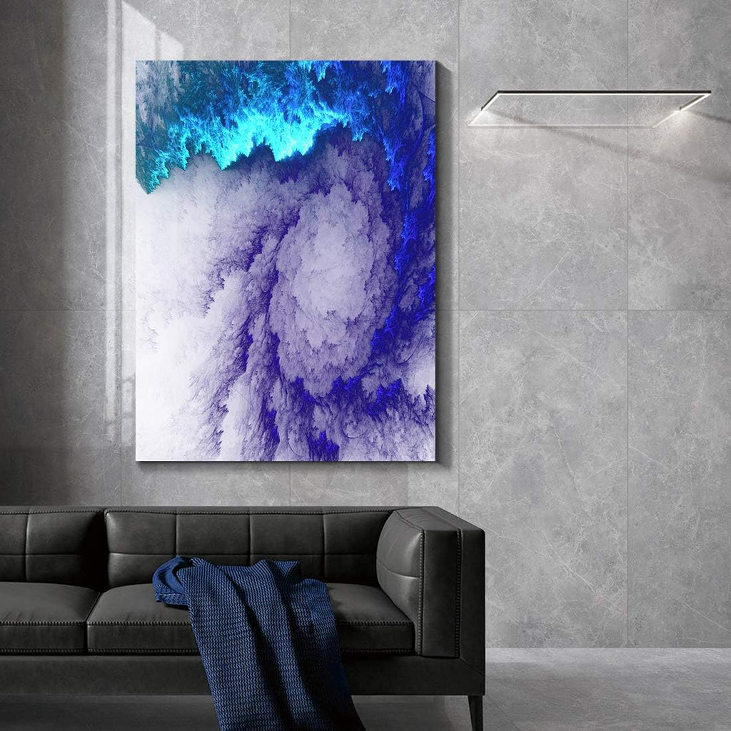 Denozer Abstract Wall Art - Blue Mist Picture Wall Art on Canvas, 36x46 Inch Giclee Artwork Prints Wall Decor for Home, Hotel and Office