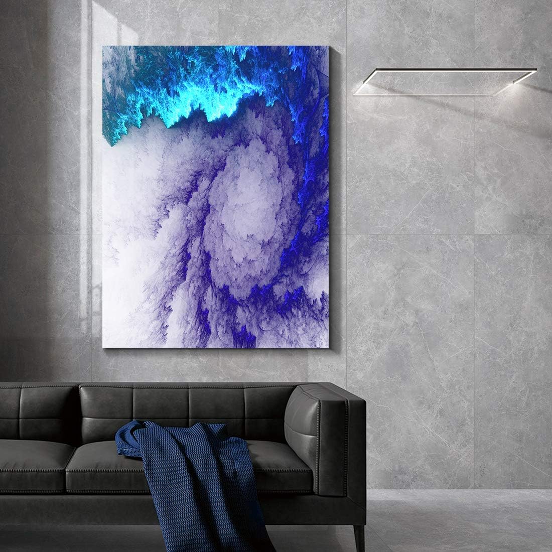 Denozer Abstract Wall Art - Blue Mist Picture Wall Art on Canvas, 36x46 Inch Giclee Artwork Prints Wall Decor for Home, Hotel and Office