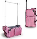 Travolution NEW Glittering Dance Bag with Garment Rack, 23 Inch Rolling Duffel With Wheels, Ideal for Competitions & Travel, Easy-assembly Lightweight Aluminum Clothes Rack (Glitter Pink)