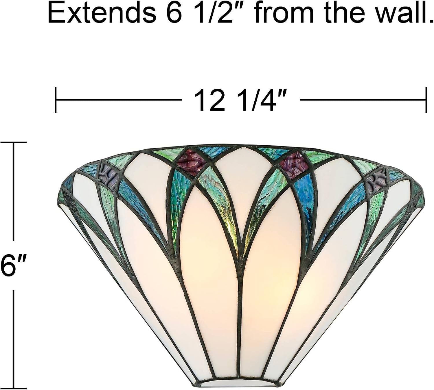 Regency Hill Filton Vintage Tiffany Style Wall Light Sconces Set of 2 Bronze Metal Hardwired 12 1/4' Fixture Blue White Art Glass for Bedroom Bathroom Vanity Living Room Home Hallway Dining