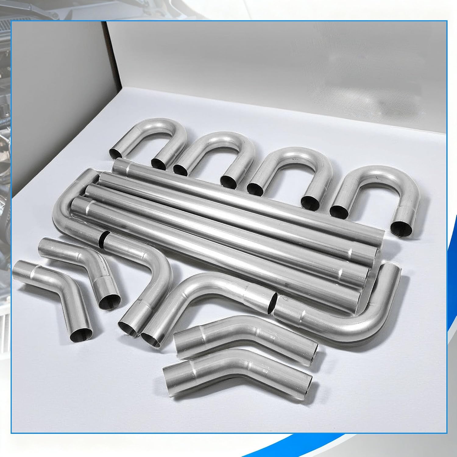 16x Mid Steel 3 Inch Custom Exhaust Pipe Kit 16 Gauge Custom Straight & U Bend & 45 & 90 Degree Mandrel