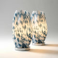 360 Lighting Chelsea Mid Century Modern Coastal Accent Table Lamps 13' High Set of 2 Blue White Spotted for Living Room Bedroom House Bedside Nightstand Reading Console Entryway Kitchen Dining Home