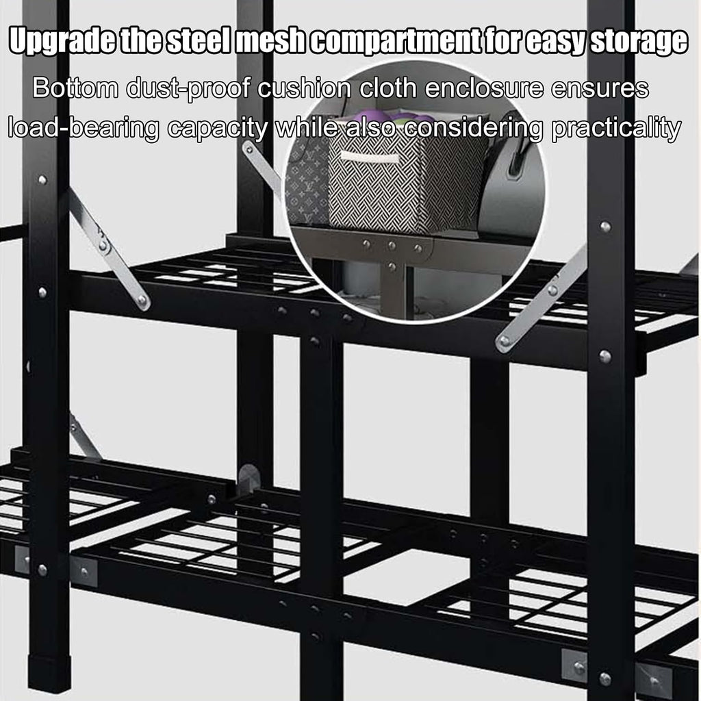 Foldable Portable Wardrobe Closet With Cover, Portable Closet,Heavy Duty Clothing Rack For Hanging Clothes,Wardrobe Closeting,Easy Installation