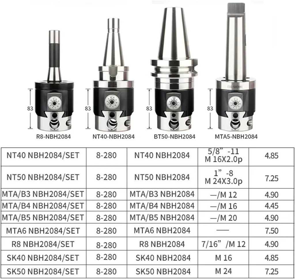 CNC NBH2084 Boring Head Suit Boring Head BT30 BT40 BT50 NT30 NT40 NT50 R8 Boring Bar Tool Set(SK50 Tool Holder)