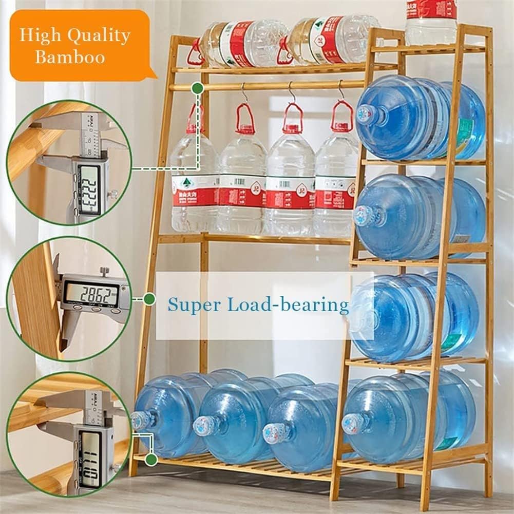Free-Standing Closet Organizer Heavy Duty Clothes Storage Garment Rack Bamboo Clothing Rack with Shelves and Hanging Rod for Bedroom Capacity 300lb (Color : Wood, Size : 11040140cm)
