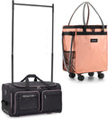 Fanwoli Dancer's Mobile Combo:80L Reusable Grocery Bag on Wheels + 23' Dance Bag with Garment Rack|Upgrade Stability, Simplify Your Move| Ideal for Competitions, Rehearsals & Daily Errands