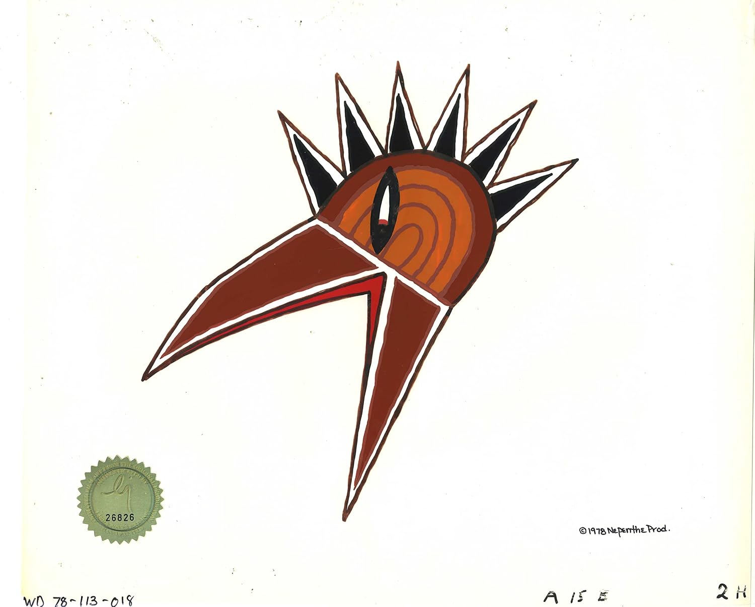 Watership Down Opening Fable El-ahrairah 1978 Production Animation Cel with LJE Seal and COA 113-018 of an animal