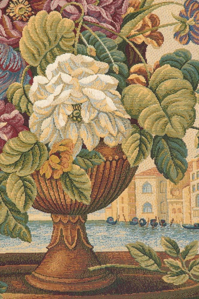 Charlotte Home Furnishings Inc. Venice Balcony With Flowers Italian Tapestry Wall Hanging 26 X 36 Inch Viscose Cotton & Polyester Blend Wall Art Perfect for Home Decor & Wall Decor By Alberto Passini