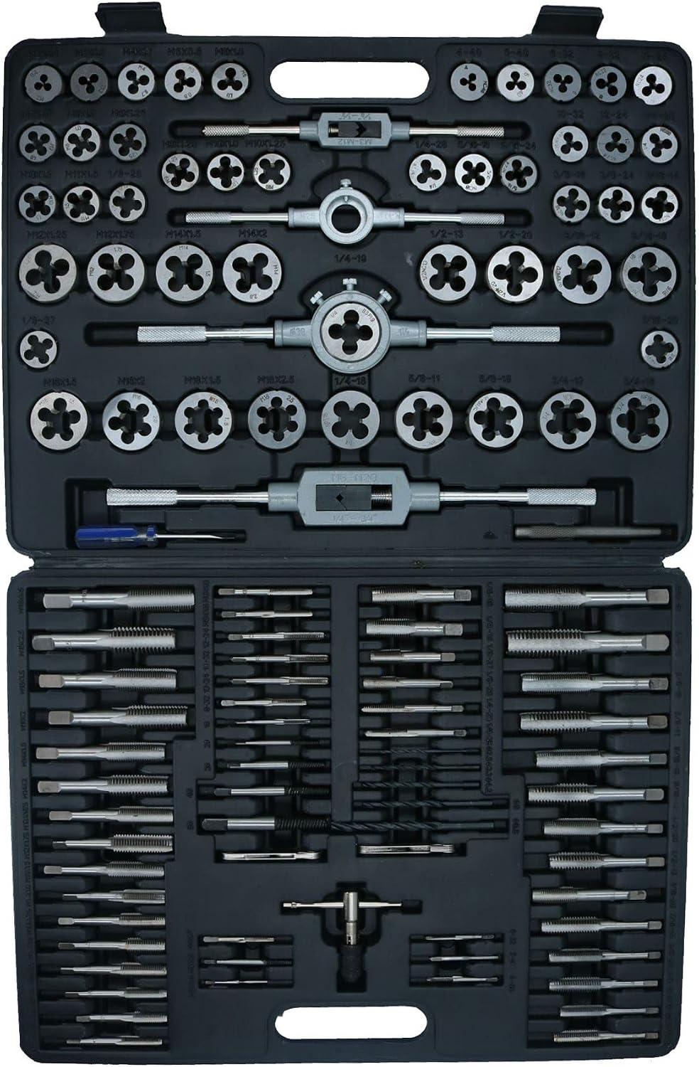 AB Tools 115pc Metric MM + Imperial UNF UNC Pipe Thread Tap and Die Rethreader Set